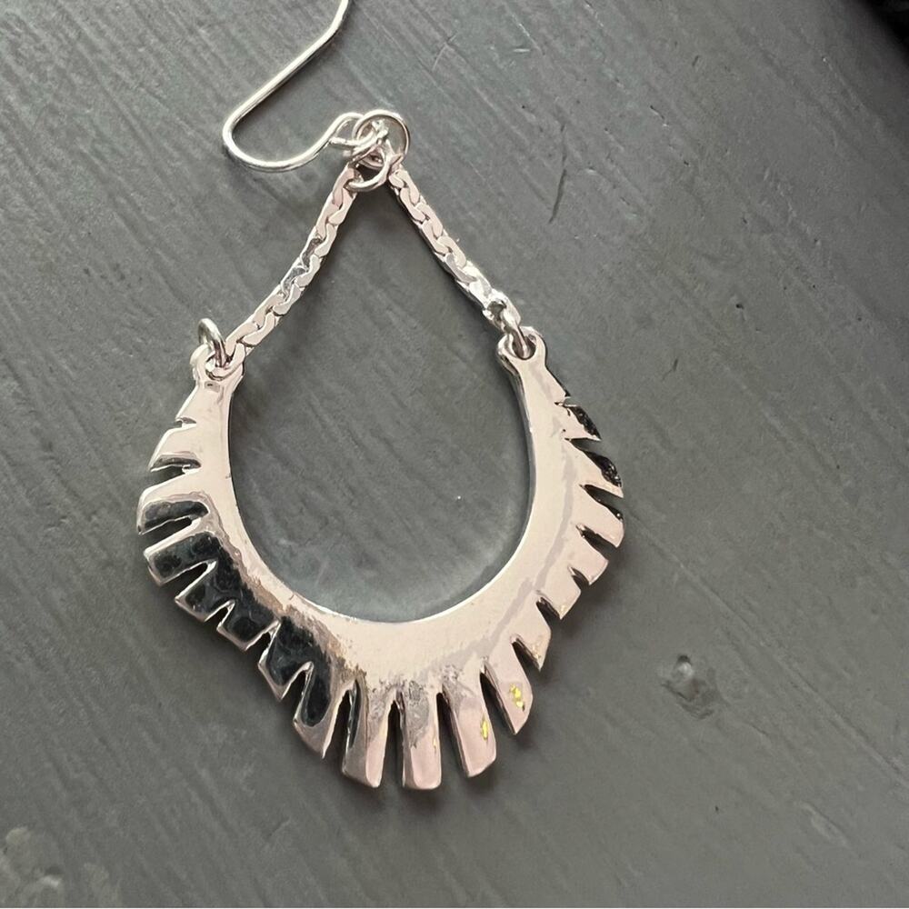 Silver Tone Dangle Earrings - Picture 7 of 8